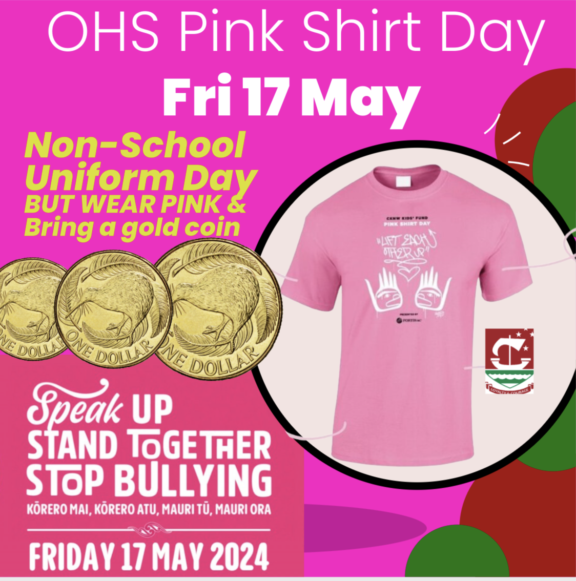 Upcoming Event - Pink Shirt Day Fri 17 May