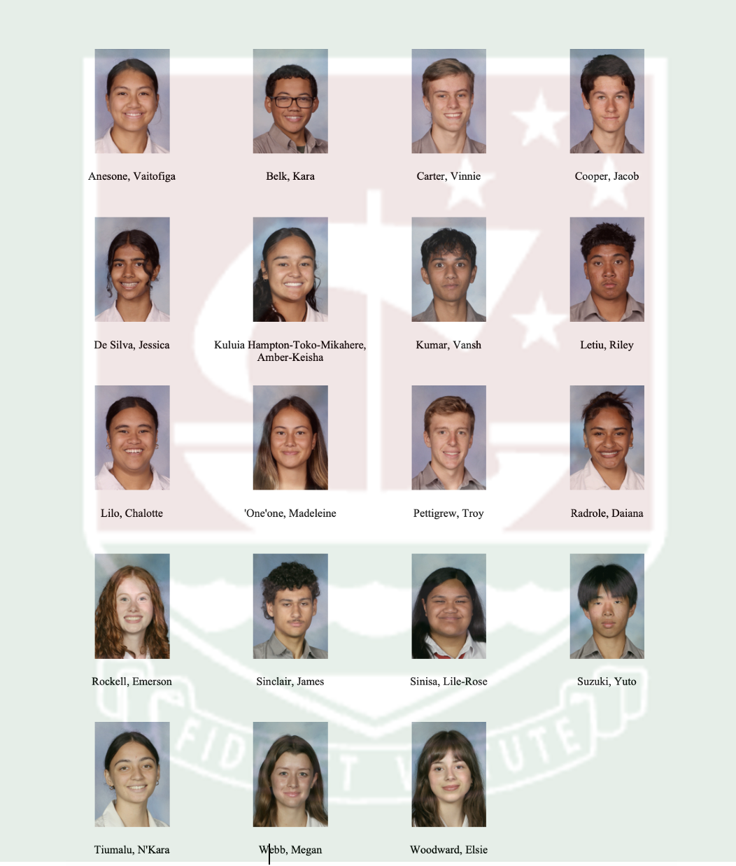 CONGRATULATIONS TO THE 2025 PREFECT TEAM