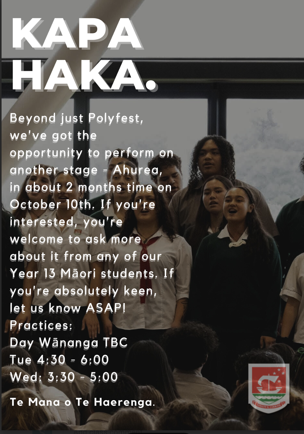 Join Us – Kapa Haka training sessions