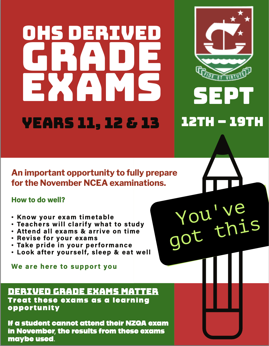 SENIOR OHS NCEA End of Year Examinations 