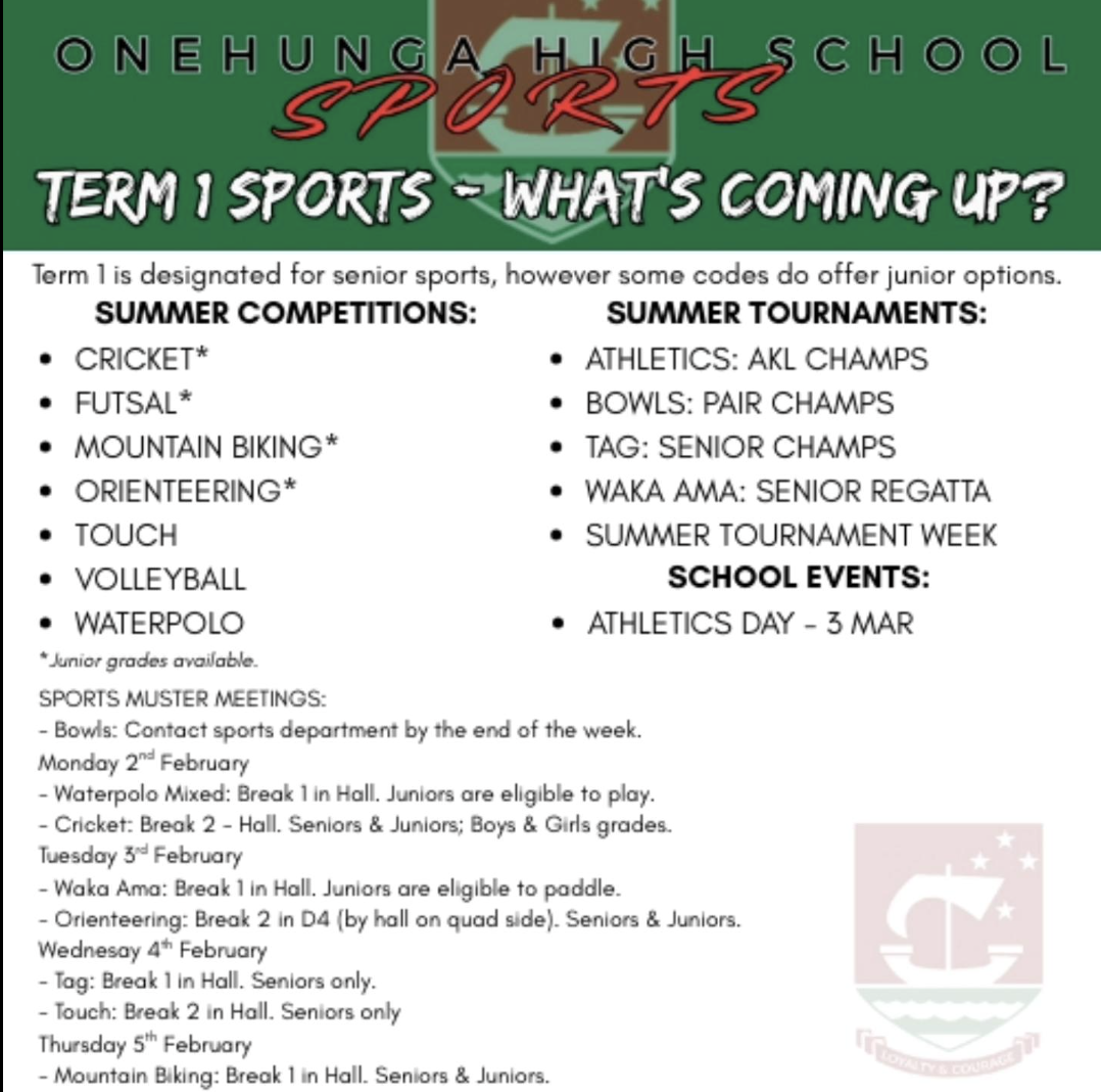 Term 1 Brings a Full Season of Sport at Onehunga High School