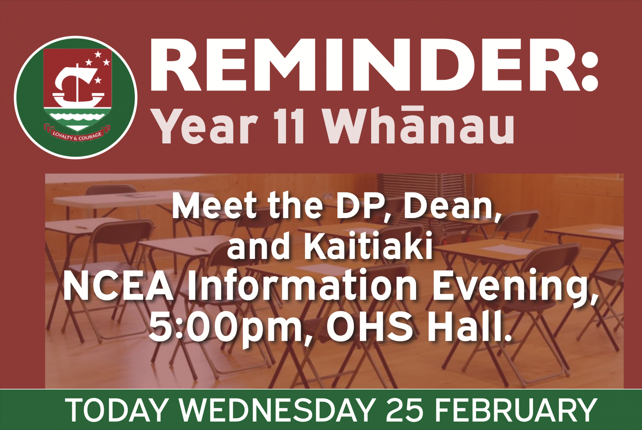 Today, Wednesday 25 February. 