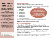 OHS 2026 Athletics Day: Tuesday March 3