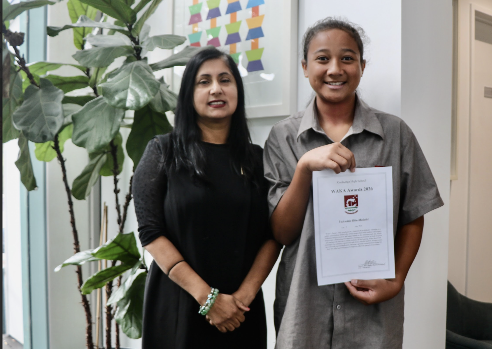 ⭐ Valentino Kita-Mokalei – Year 9 WAKA Award: A Positive and Resilient Role Model ⭐