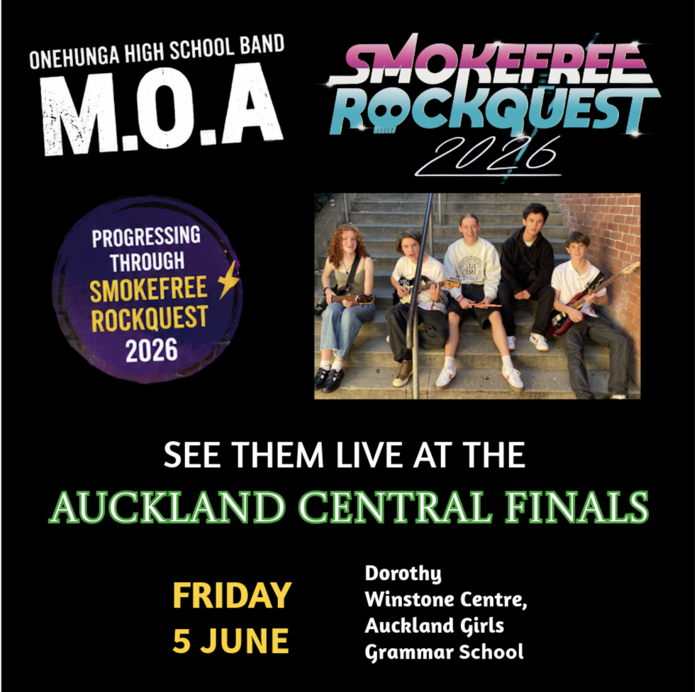 M.O.A. Through to Smokefree Rockquest Auckland Central Finals