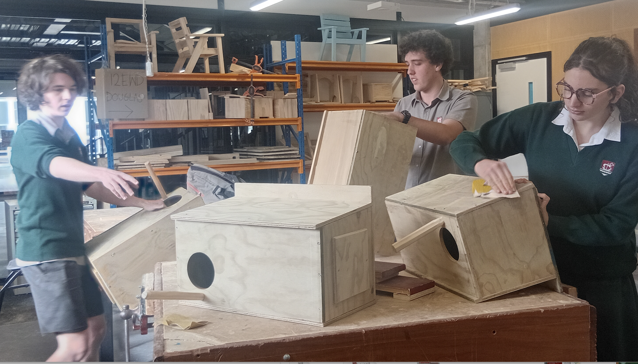 OHS Students Build Ruru Nesting Boxes for Community Conservation Project