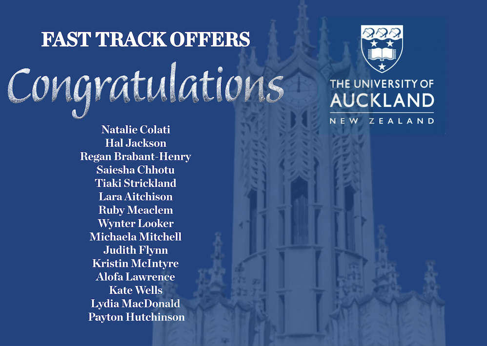 OHS Students Receive University of Auckland Fast Track Offers